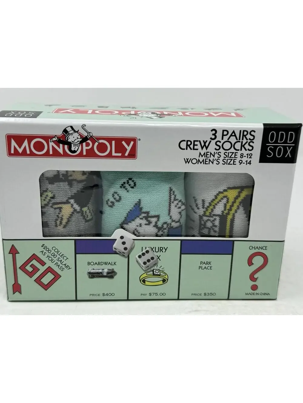 Odd Sox, Funny Crew Socks, Monopoly Board Game, Adult Large Men 8-12 Christmas - Picture 4 of 9